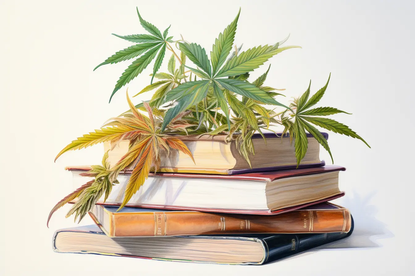 Cannabis nennt sich die Pflanze, die viele Namen besitzt. Sie macht das Lesen von farbigen Büchern aufregender, wenn sie diese verziert.